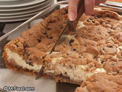 Chocolate Chip Cheesecake Bars..made in a 9×13 pan…soooo easy…only 5 ingredients!!… •3 (8-ounce) packages cream cheese,