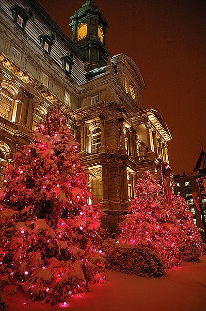 Christmas in Hotel de ville Montreal, Old Montreal, Canada