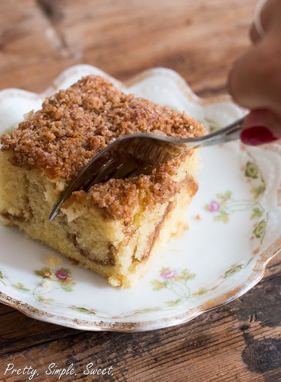Cinnamon Streusel coffee cake. FINALLY, a recipe without a whole pound of butter!