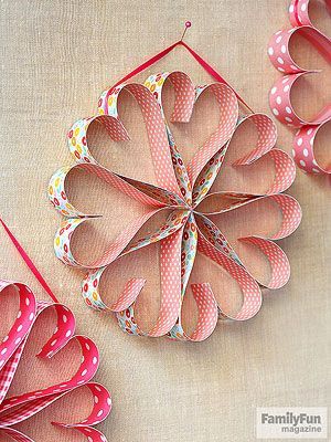 Circle of Love: Pretty paper and glue dots are all you need to make a heartwarming wreath to hang anywhere that needs a little