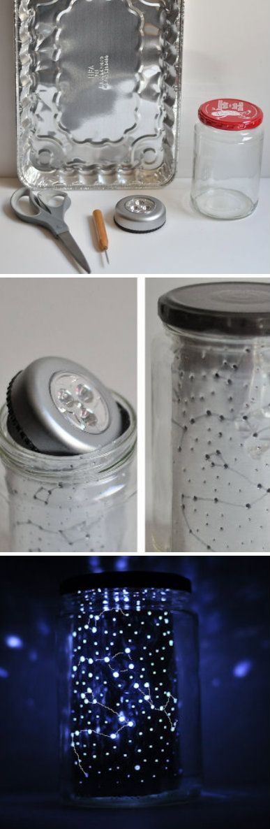 Constellation Jar… such a great idea to do with munchkins for a night light!