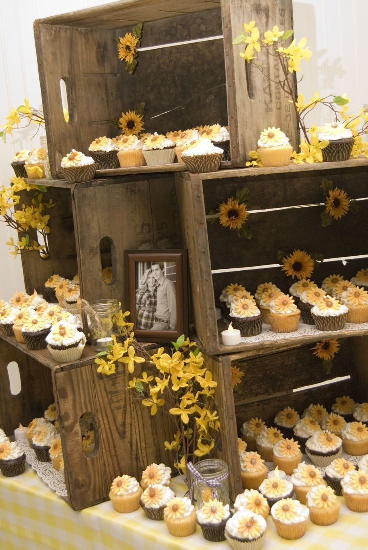Country Wedding Cupcakes | cupcakes Country wedding sunflowers yellow and purple