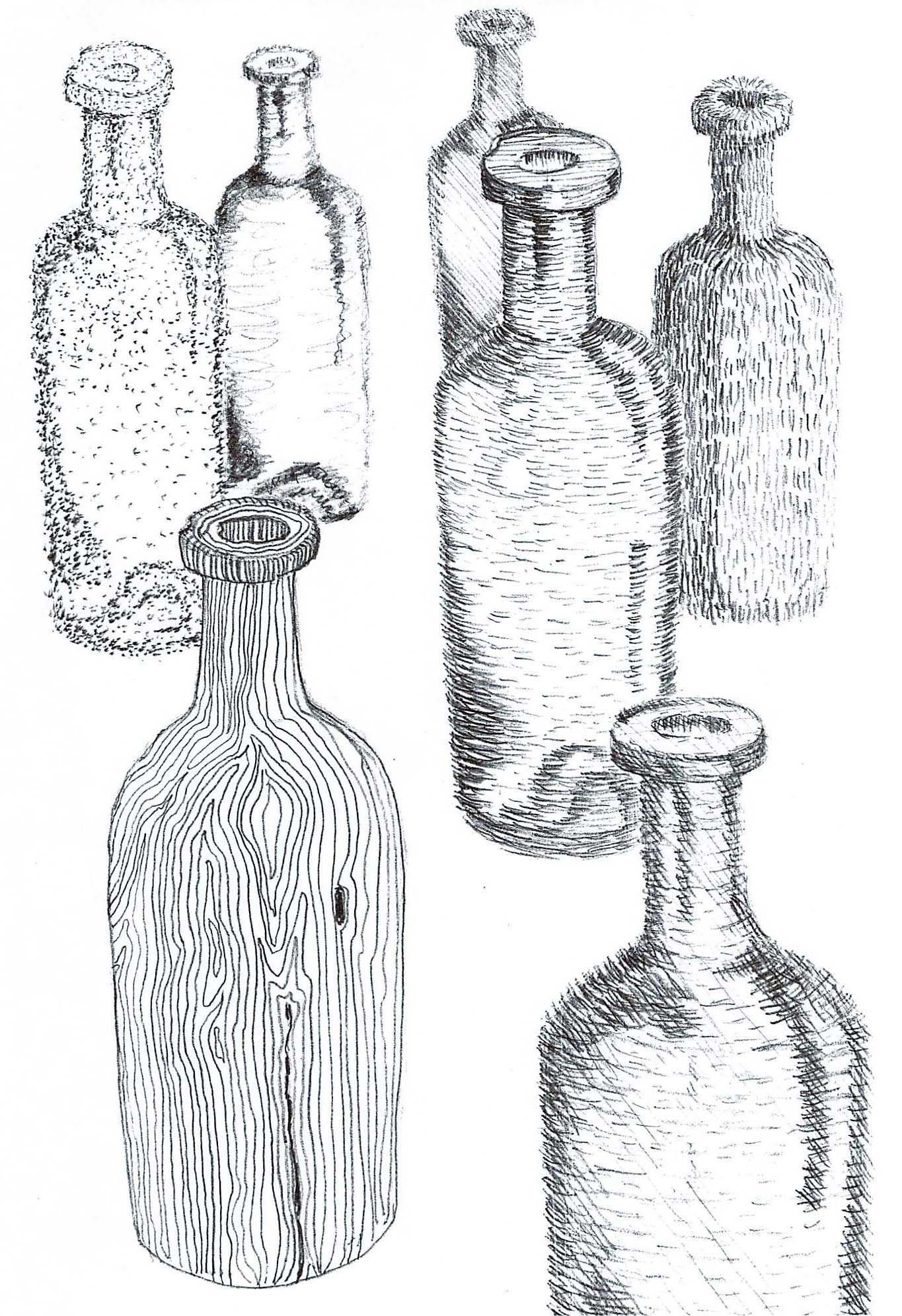 Creating texture with different types of cross hatching/stippling using the same object.  like this as an assignment