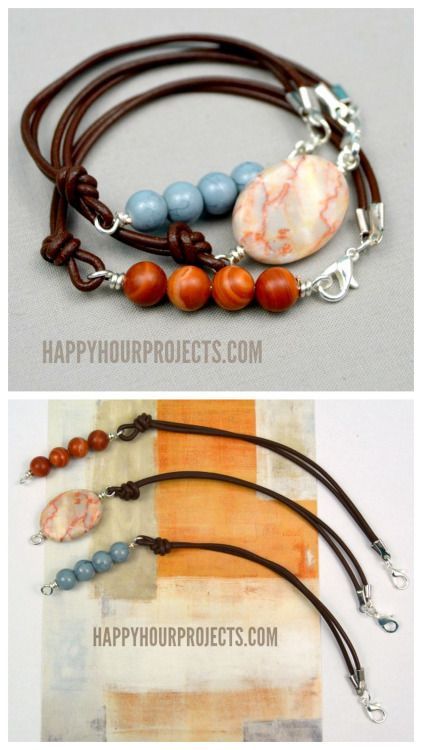 DIY Leather Bead Bracelet Tutorial from Happy Hour Projects.This…