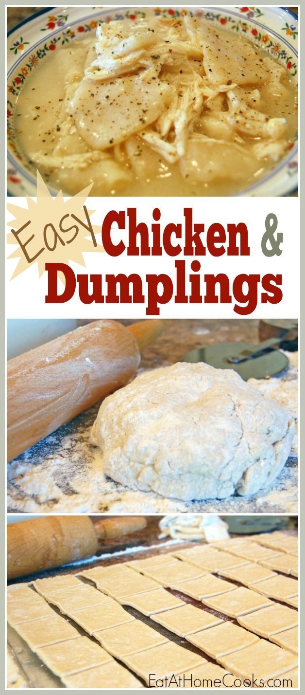 Easy Chicken Dumplings recipe. Delicious homemade weeknight dinner.