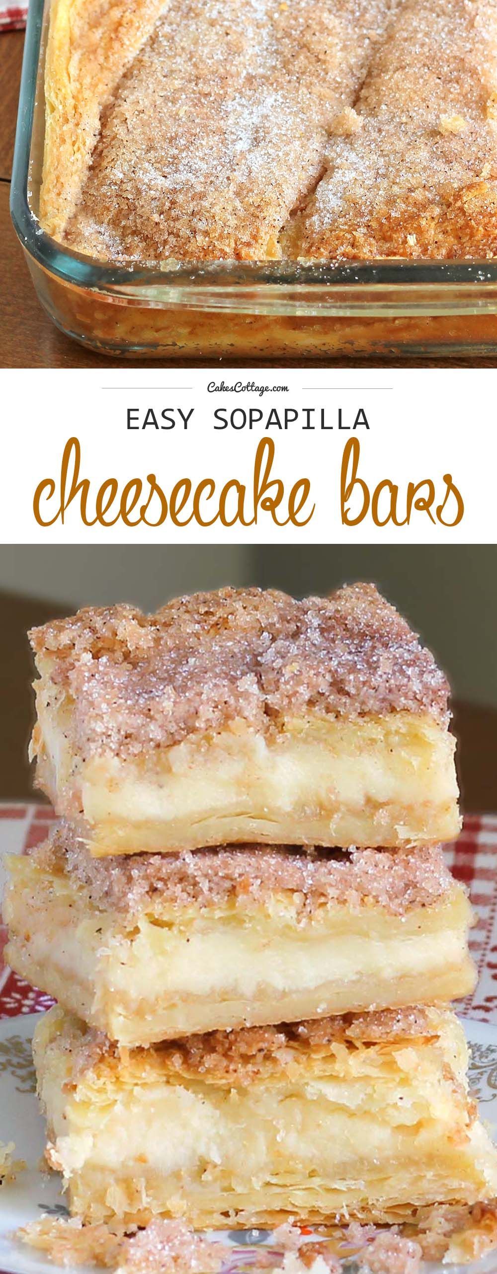 Easy Sopapilla Cheesecake Bars (uses crescent rolls)