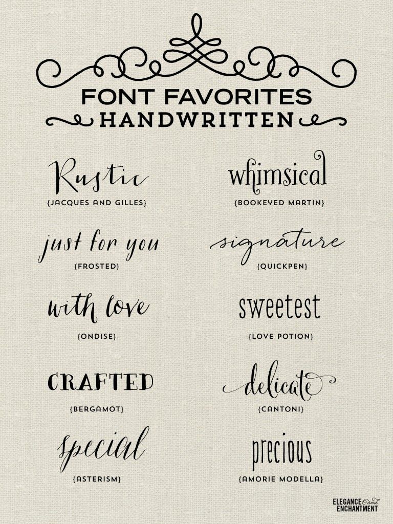 Elegance and Enchantment Font Favorites – Handwritten