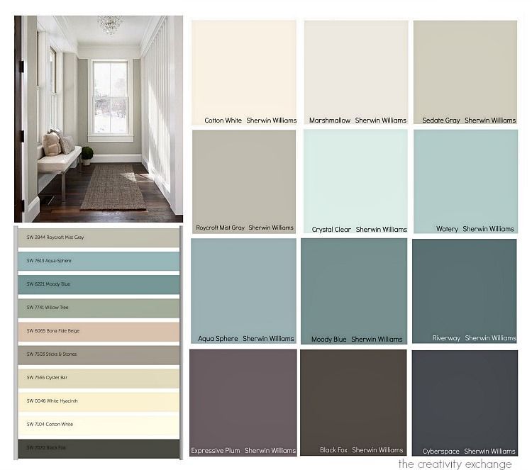 Favorite colors from the 2015 paint color forecasts from the paint companies. Examples of rooms painted in the forecasted colors.