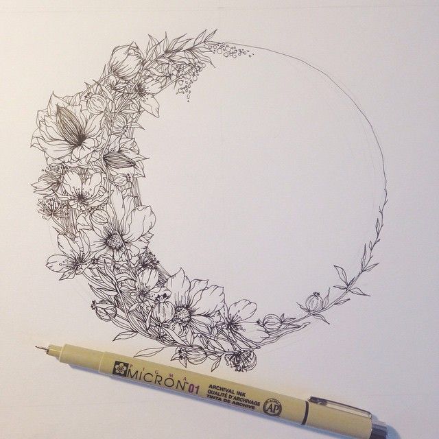 Floral crescent moon for a wild, bohemian suite.