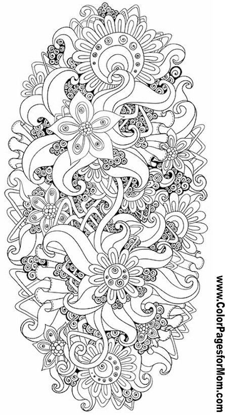 Flower Abstract Doodle Zentangle ZenDoodle Paisley Coloring pages colouring adult detailed advanced printable Kleuren voor