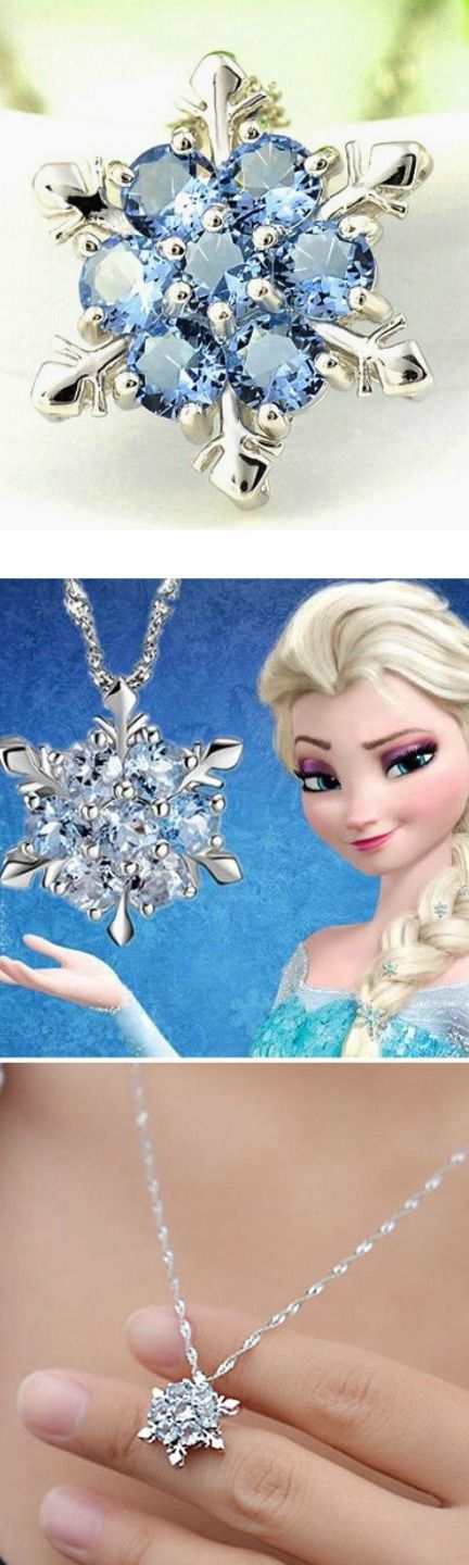 Frozen Snowflake Crystal Silver Plated Necklace! Click The Image To Buy It Now or Tag Someone You Want To Buy This For.  #Frozen