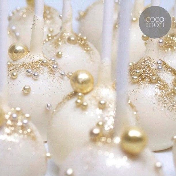 glitzy gold & ivory cake pops – cocomori