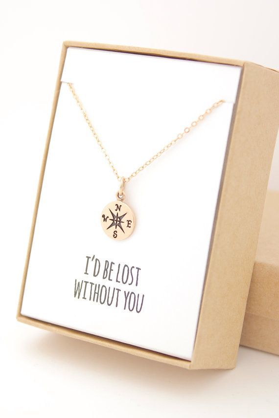 Gold Compass Necklace I’d be lost without you by powderandjade