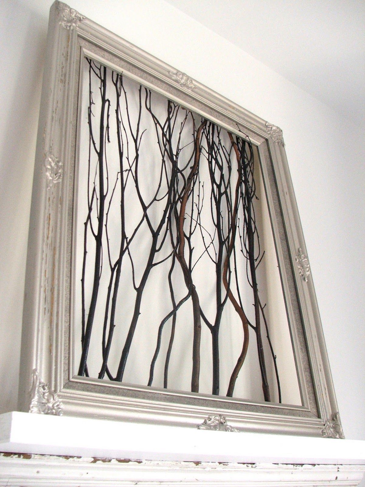 Good way to use curly willow branches.  Top 10 Best DIY Wall Decor  Jakes house