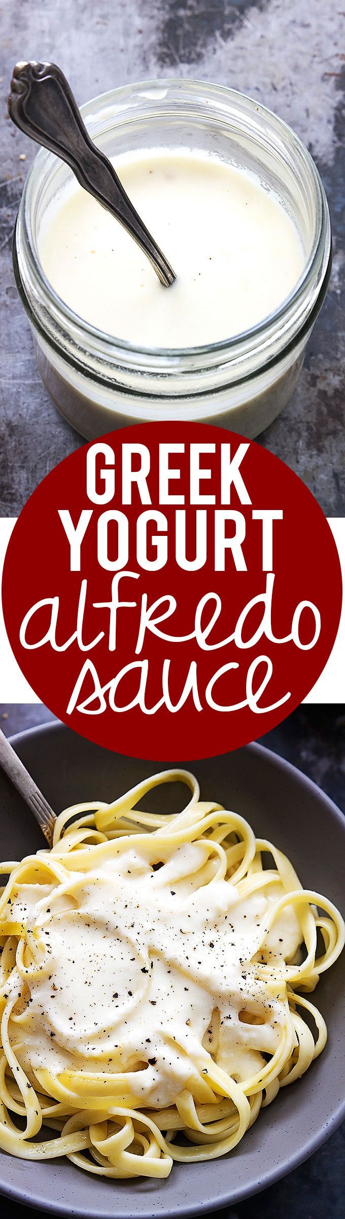 Greek Yogurt Alfredo Sauce – no eggs, no flour, no heavy cream!! | Creme de la Crumb