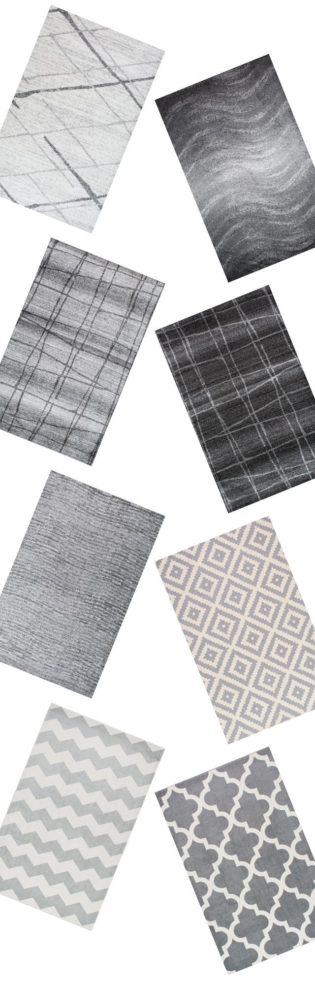 Grey on grey. Super modern and so cool. Visit Rugs USA for stylish options and a wide variety of colors, weaves, and textures with