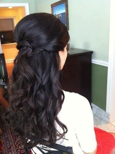 Half up/half down wedding hair. Color and everything! In love.
