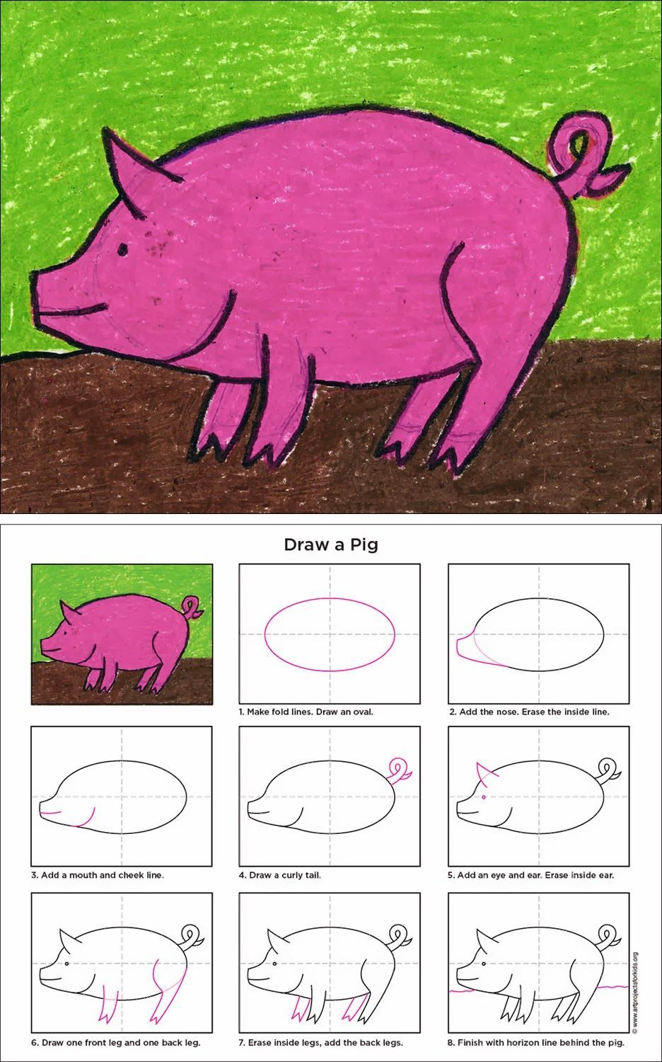 How to Draw a Pig – ART PROJECTS FOR KIDS