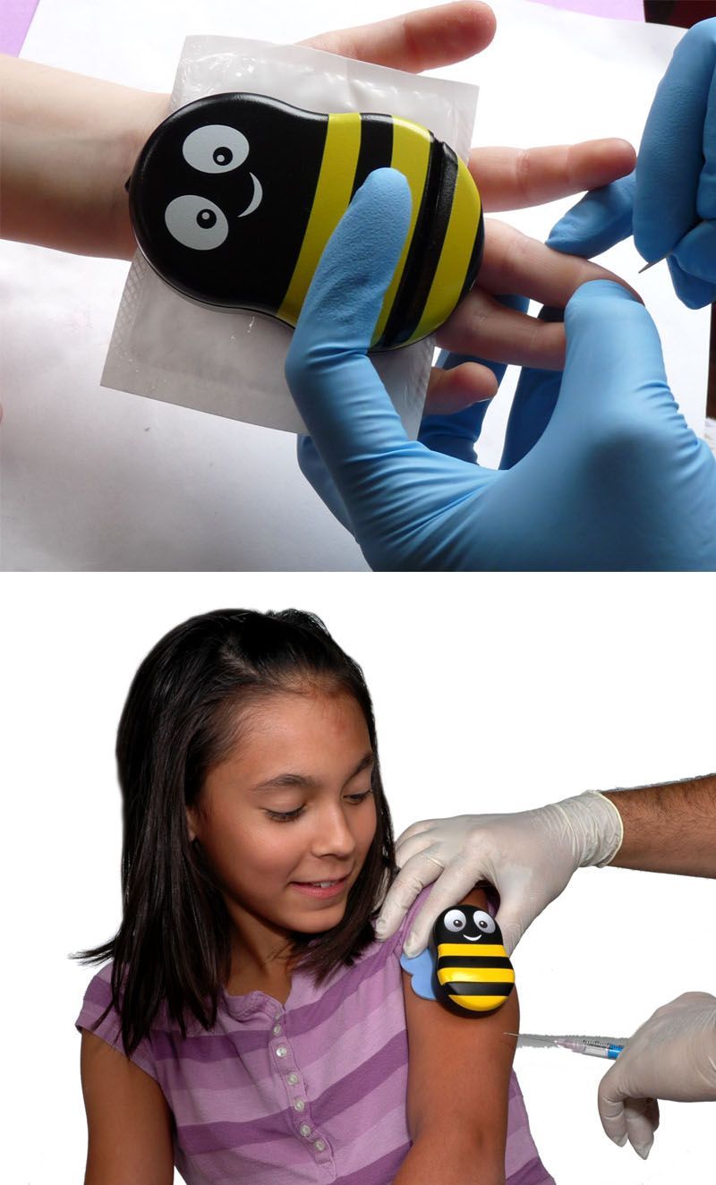 I NEED THIS!!!!  Do your kids hate getting shots? Give Buzzy a try. Vibrates and contains ice pack to confuse bodies nerves and