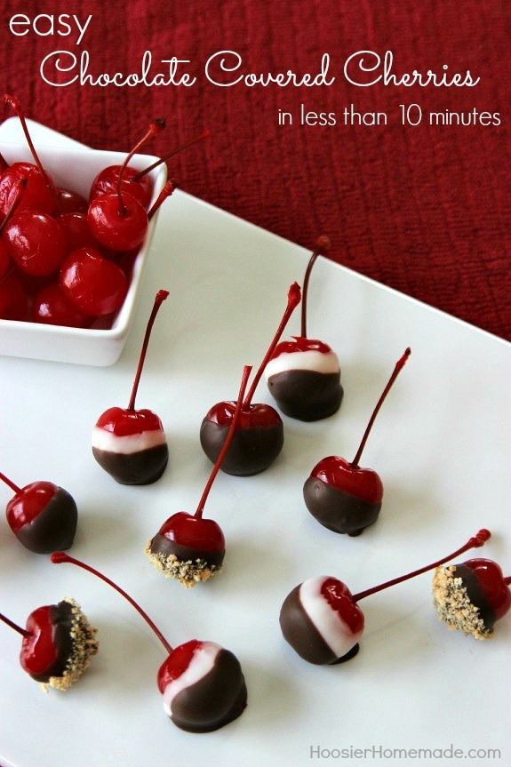 In less than 10 minutes you can make these Easy Chocolate Covered Cherries! They are perfect for desserts, cupcakes, or enjoy on