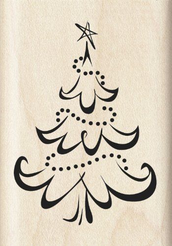Inkadinkado Calligraphy Christmas Tree Wood Stamp