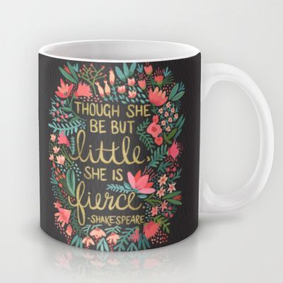 Little & Fierce on Charcoal by Cat Coquillette $15.00 #coffee