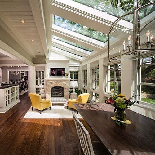 Love this room, (looks like it’s off of the kitchen), with stunning ceiling windows!