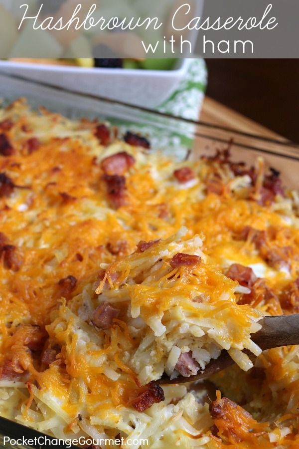 Perfect for brunch or dinner! Whip up this Hashbrown Casserole in minutes! Add leftover Ham, or even Sausage or Bacon! Make Ahead