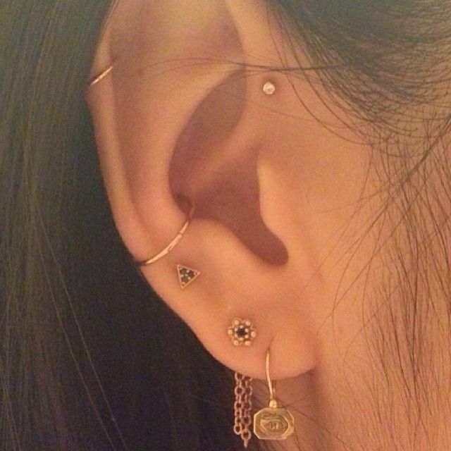 Perfectly placed rose gold and black diamonds on the lovely @Melissa Chu by @Jessica Smith @New York Adorned