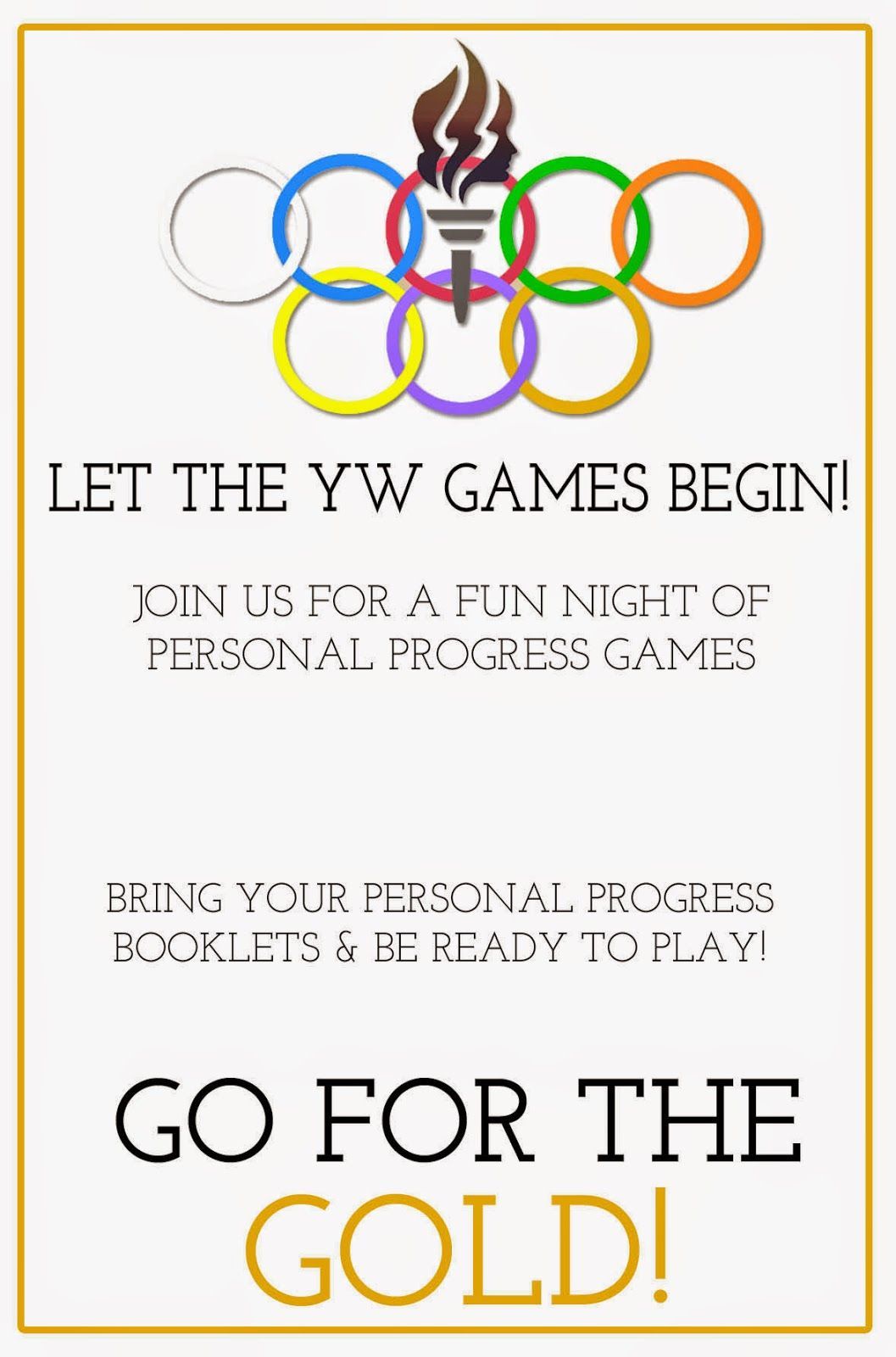 {Personal Progress} YW Personal Progress Olympics: Game Night from Little LDS Ideas