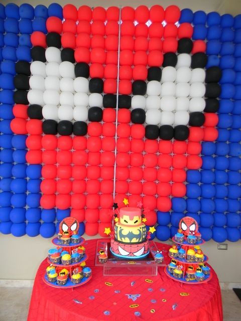 Photo 1 of 26: Batman, Spiderman and Ironman Birthday (Superheroes Party) / Birthday “Super Randy Super Heroes 5th Birthday” |