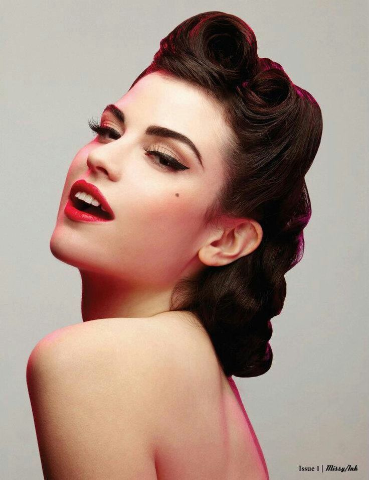 pin up hair styles | Pin up hairstyle | pretty makeup