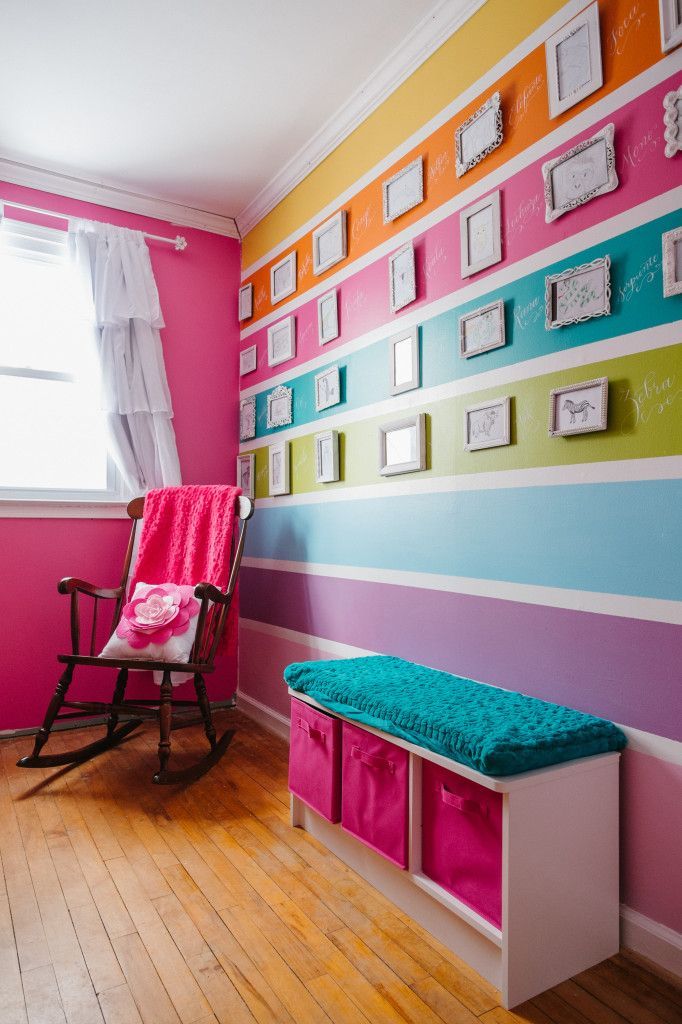 Project Nursery – Colorful Striped Wall in Latina Nursery