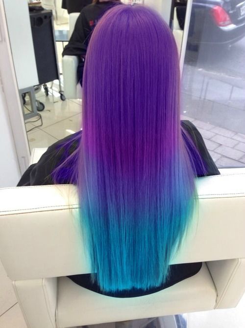 Purple and turquoise hair.  I’m not usually a fan of brightly colored hair.  But this is pretty.