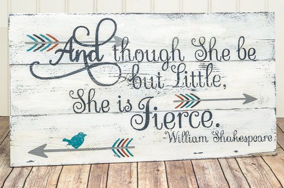 She is Fierce Pallet Sign  Baby Girl Nursery Sign by DesignedSigns