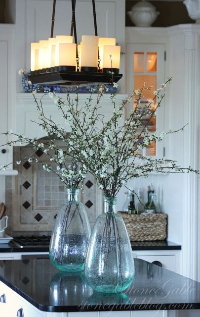 StoneGable: SPRING KITCHEN I’m in love with this blog and these vases I am dying over.