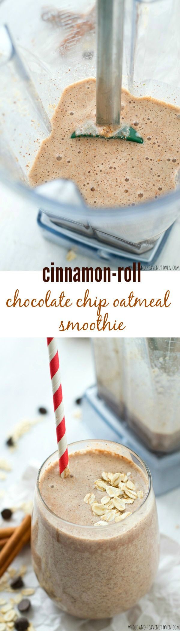 Super-creamy and loaded with a trio of cinnamon, chocolate, and oats, this filling breakfast smoothie is a sweet lighter breakfast