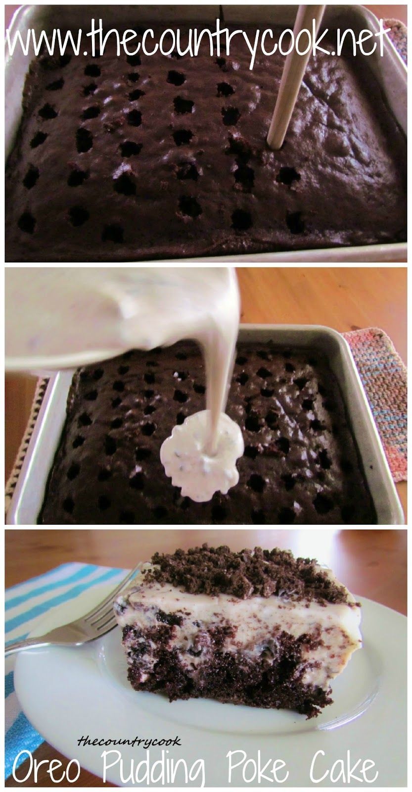 The Country Cook: Oreo Puddin Poke Cake