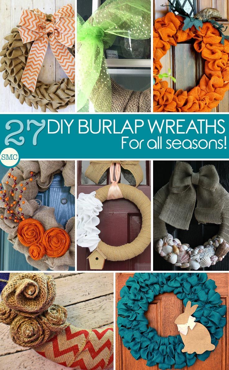 These burlap wreaths are gorgeous and look so simple to make too! Click on the image to see the tutorials.