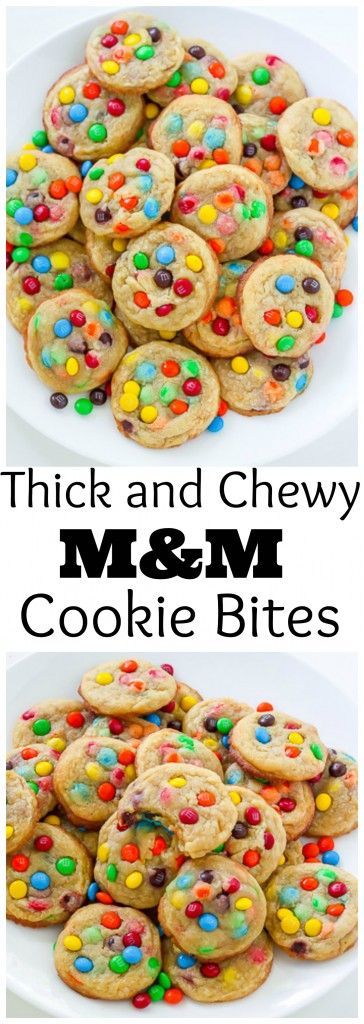 Thick and Chewy Brown Butter M&M Cookie Bites are a MUST make! So easy!