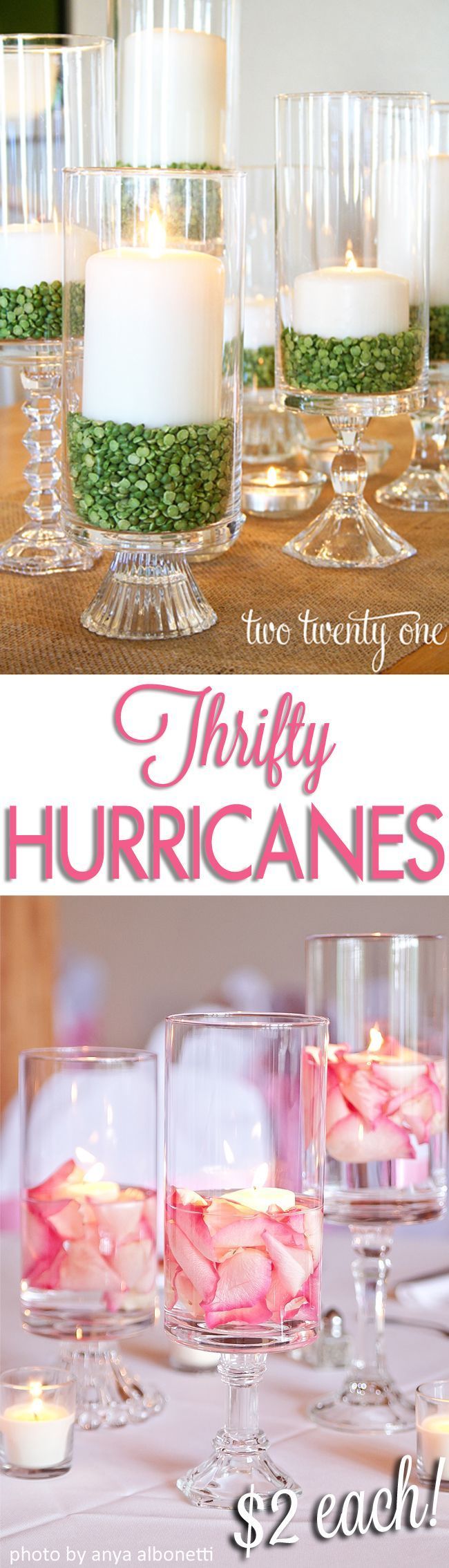 Thrifty Hurricanes! Perfect for everyday decor or special occasions and only $2!