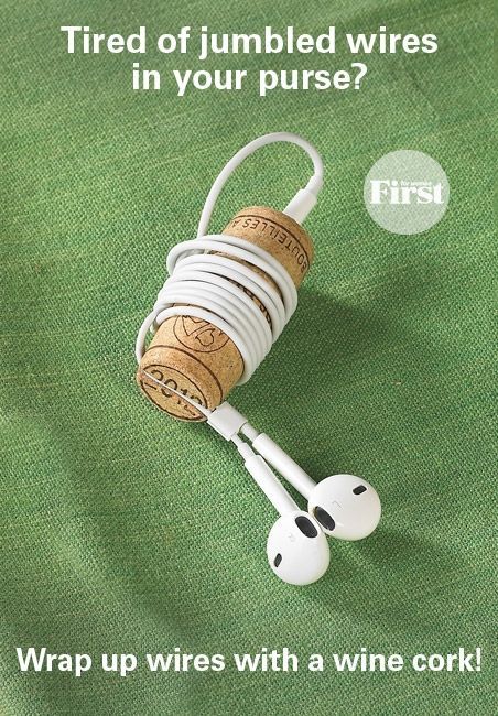 To the rescue: a wine cork! Simply poke a hole in one end of the cork with a small nail, then use a sharp knife to cut a narrow