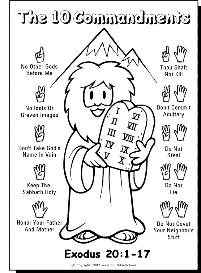 10 commandments color sheet