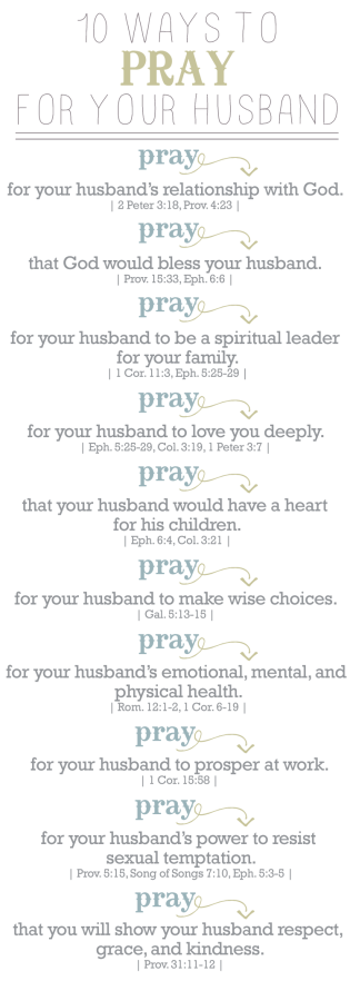 10 Ways to pray for your husband