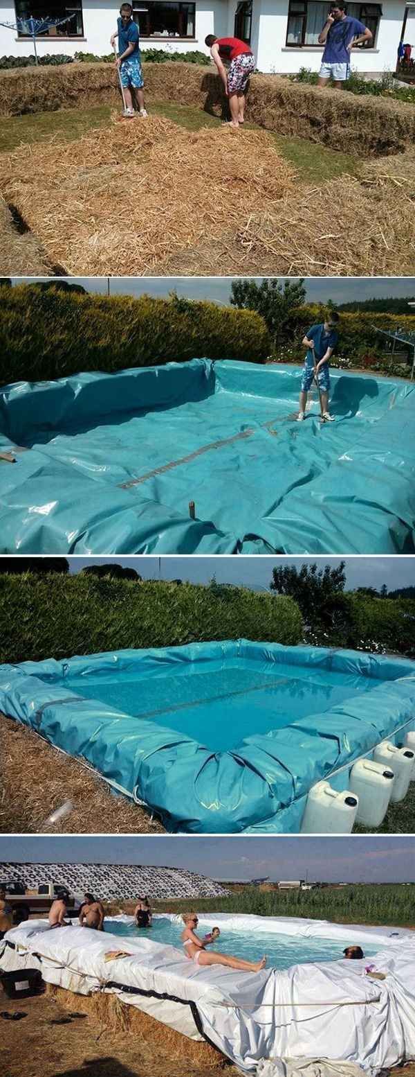 37 Ridiculously Awesome Things To Do In Your Backyard This Summer. Build a swimming pool out of bales of hay.