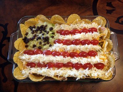 4th Of July Appetizers | fourth of July layer dip flag