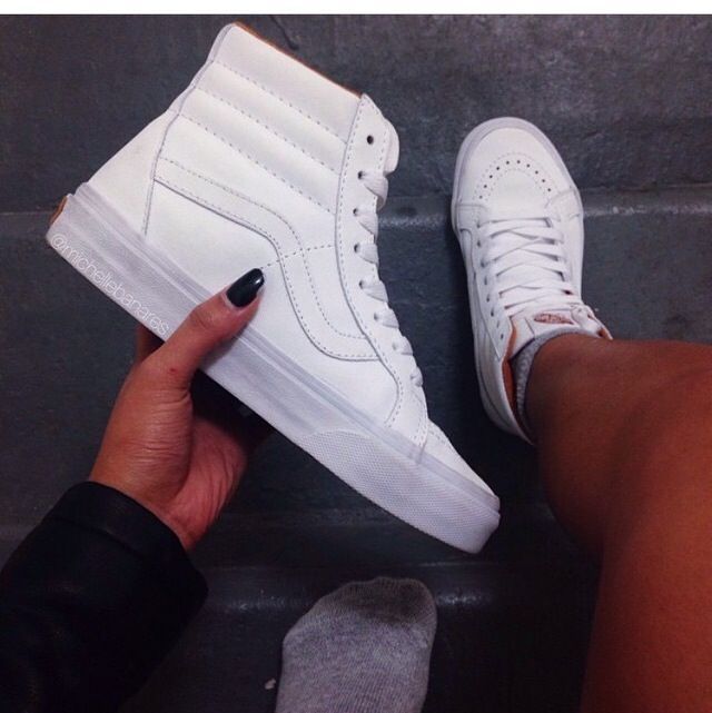 All white high top vans! IN LOVE