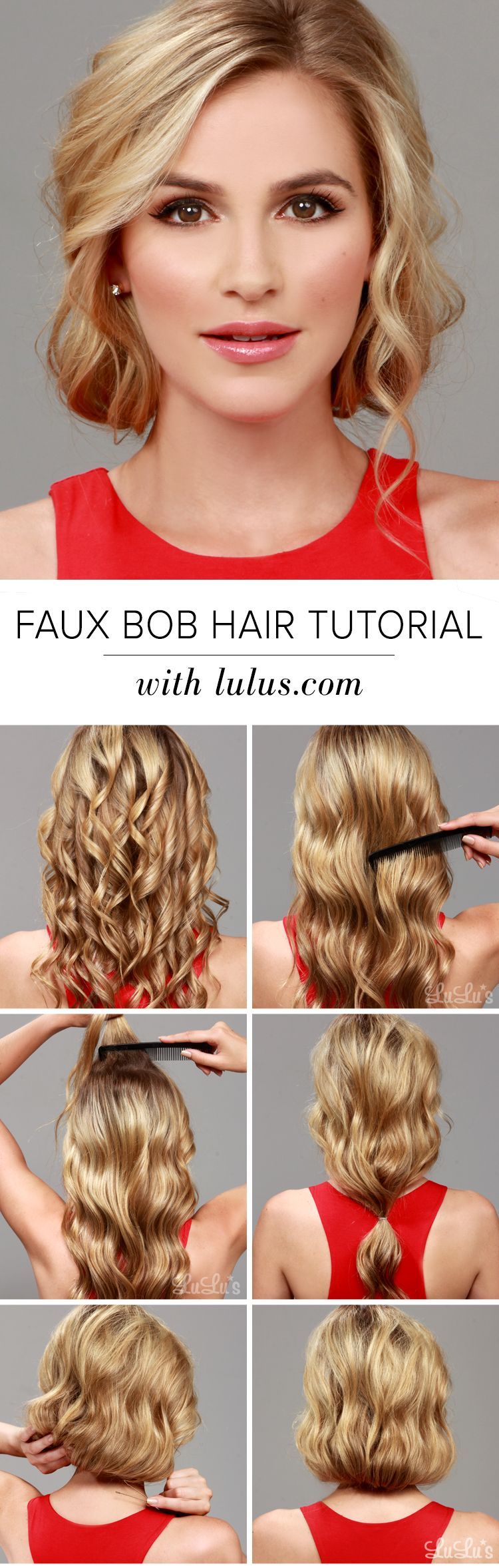 Are you loving the bob trend, but hate the thought of parting with your long tresses? Give our Faux Bob Hair Tutorial a try and