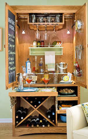 Armoire Bar: my weekend project… which will likely turn into a month-long project that my husband has to take over… :)