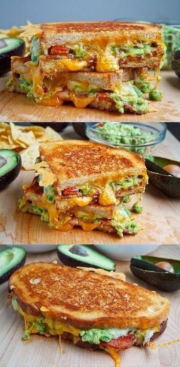 Bacon Guacamole Grilled Cheese Sandwich.